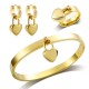 Trendy Stainless Steel Sweetheart Bracelet Cuff Pendant Bangle Ring Jewelry Set For Women Men Wedding Jewelry Gift