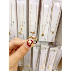 18K gold plated nature pearl open rings, 100pcs/box