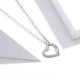 SCN347-C Sterling Silver S925 Zircon Simple Fashion Hollow Heart Shape Necklace(Rose Gold)