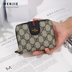 Ladies purse classic flower letters wallet folding wallet multi-function card bag