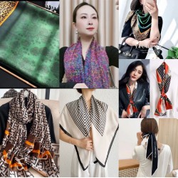Silk scarves, silk square towel various pattern