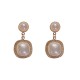 S925 Silver plated earrings female INS light luxury style decor pearl and rhinestone
