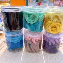 50 pcs Girls' colored seamless hair rope color hair circles high elastic head rope candy color rubber