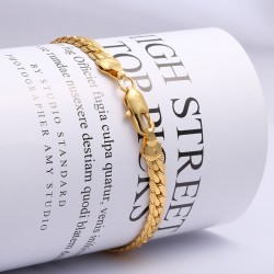  18K gold 925 silver bracelet snake bone chain Simple atmospheric jewelry