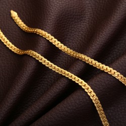  18K gold necklace 5mm snake bone chain customize necklace 