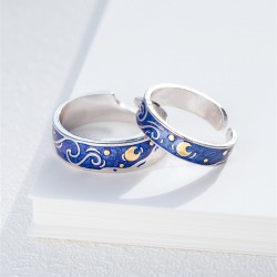  Chinese style retro and elegant ladies ring star couple opening ring