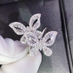  Fresh fashion diamond rings decor Two butterflies 