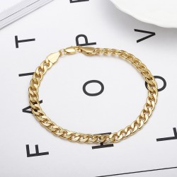  NK chain 18K gold 925 silver bracelet 6mm men's bracelet customize accessories 