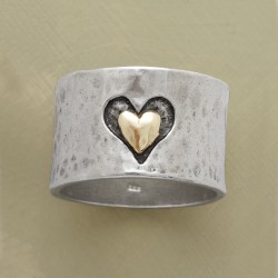  Double-layer heart shaped ring retro silver ladies ring 