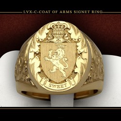 Crown Lion Head Ring Electro -Plating Men's Badge Ring 