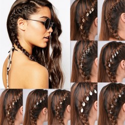 5pcs set of casual hair accessories small braids DIY leaf diy leaf stars hairpin 