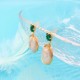 Baroque Pearl Handmade Craft Green Rhils Earrings 