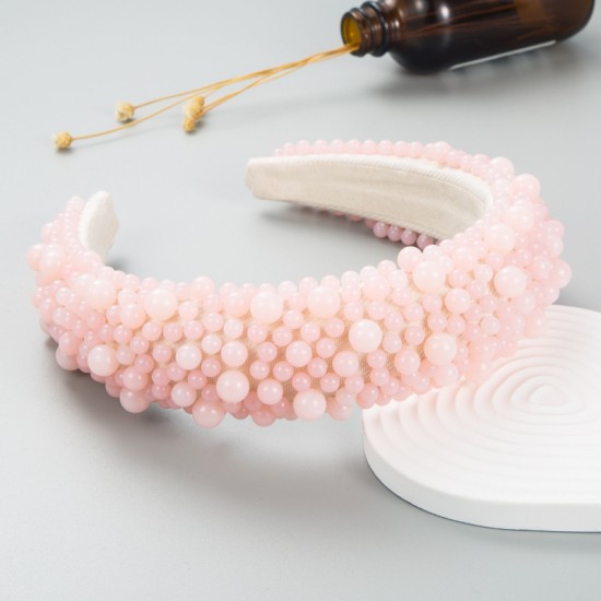  Handmade beaded pearl head hoop fruct -colored female