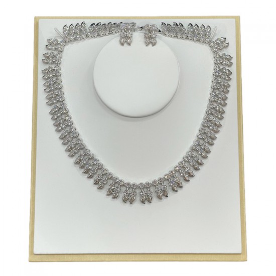 Trendy fashion AAA vermiculite ear jewelry necklace set wedding dress jewelry