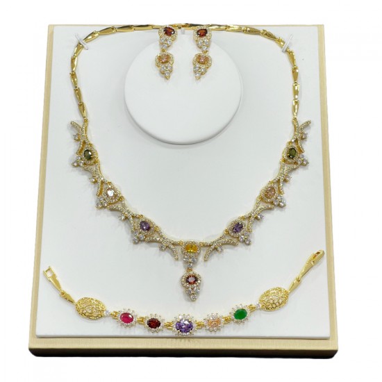 Bride jewelry set female four-piece earring necklace bracelets necklace set