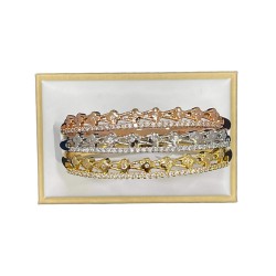 Rhinestone plated bracelet sunflower opening bracelet summer wild three -color bracelets
