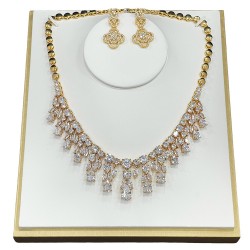 European style hot selling vermiculite two-piece bride banquet earrings necklace set 