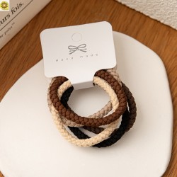 Simple Style Solid Color Cord Braid Hair Tie 1 Set of 5