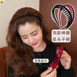 2022 new autumn and winter temperament hair hoop net red trimmed head hoop, simple non -slip hair bundle card female hair jewelry