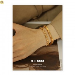 High -fiddite Bronze Plating True Gold INS Simple and Cold Wind Europe and America Exaggerated Rough Chain Snake Bone Chain Woman