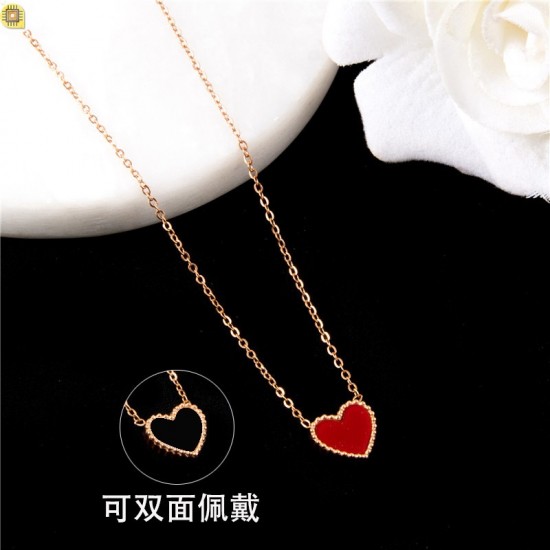 2023 Explosion titanium steel necklace women do not fade colorful jewelry, fashion personality, white European and American cross -border jewelry