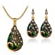 The new retro peacock necklace set cross -border thermal sales necklace ear ring two -piece head jewelry spot