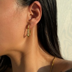 Spot factories wholesale European and American cross -border fashion niche INS retro Vintage irregular spiral g earrings