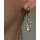 Spot factory wholesale European and American cross -border fashion Ins rose pendant 18K real gold electroplated titanium steel earrings
