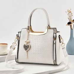 2023 New crocodile pattern splicing large -capacity cross -border shoulder oblique cross -quality foreign qi net red fixed women's bag big bag
