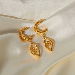 JD designer 18k gold stainless steel C -shaped twist eye pendant earring earrings earrings and earrings wholesale
