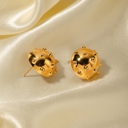 JD designer 18K gold stainless steel hemisphere rivet earrings earrings ear ring ear ring women's jewelry