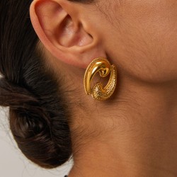 JD designer 18K gold stainless steel stainless steel water drop twin earrings earrings stainless steel jewelry