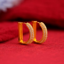 هندسة د -أقراط الماس على شكل مزاج أزياء مزاجية أزياء عالية الحسية حذاب الأذن المرصع بالرياح الفاخرة الفاخرة