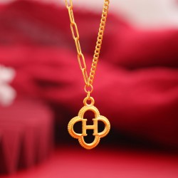 Cathery Four -Leaf Grass Fashion Necklace European and American Letters و Lucky Grass و Copper Alloy Pendant Properiments Popular Wild Product