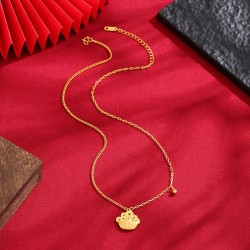 Caiyuan Guangjin Shajin Netclace أنثى Yuanbao النحاس النقود تقليد ذهبي Guofeng مجوهر