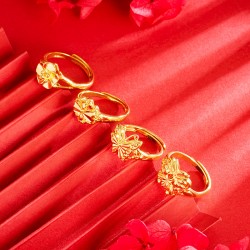 Shajin Live Mouth Ring Petal Women's Fashion Butterfly Love متعددة الاستخدامات ضبط المجوهر