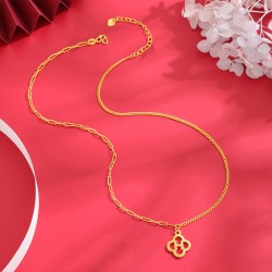 Cathery Four -Leaf Grass Fashion Necklace European and American Letters و Lucky Grass و Copper Alloy Pendant Properiments Popular Wild Product