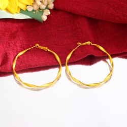 Tonghe Earrings خواتم الأذن الشخصية Templopen Golden Women's Opering Mobius Circle Twist Twist