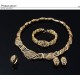 قلادة وأقراط طقم مجوهرات زفاف من أربع قطع قلادة وأقراط طقم مجوهرات زفاف من أربع قطع