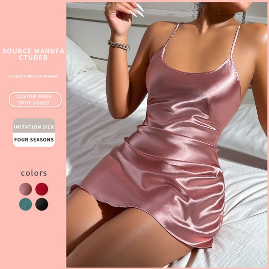 Dannylin الجديد مثير الجليد عاجزة الجليد Silk Skird Pajamas القصيرة تنورة المنزل ملابس منزل للسيدات حرير الحرير Dannylin الجديد مثير الجليد عاجزة الجليد Silk Skird Pajamas القصيرة تنورة المنزل ملابس منزل للسيدات حرير الحرير