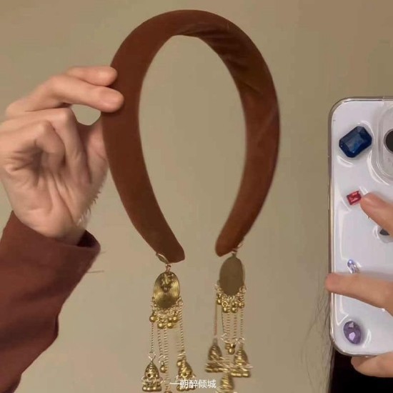Ling Qingyunyuan Vervament Retro Thrib Style New Chinese Style Tassel Velvet Veachblege Hight end Ling Qingyunyuan Vervament Retro Thrib Style New Chinese Style Tassel Velvet Veachblege Hight end