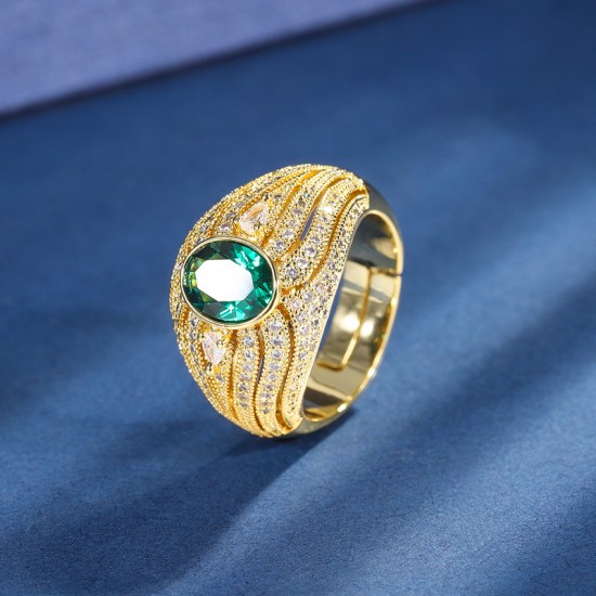 Zhuangsheng Jewelry Copper Base Gold Plated Ins European and American Fashion Color Treasure Retro Gold Movable Ring Child Stone 6*8 Zhuangsheng Jewelry Copper Base Gold Plated Ins European and American Fashion Color Treasure Retro Gold Movable Ring Child Stone 6*8