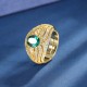 Zhuangsheng Jewelry Copper Base Gold Plated Ins European and American Fashion Color Treasure Retro Gold Movable Ring Child Stone 6*8 Zhuangsheng Jewelry Copper Base Gold Plated Ins European and American Fashion Color Treasure Retro Gold Movable Ring Child Stone 6*8