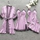 Pajamas 4 قطع مجموعة لرفع الربيع والصيف مثير الجليد الحرير الكوري على الطراز الكوري. Pajamas 4 قطع مجموعة لرفع الربيع والصيف مثير الجليد الحرير الكوري على الطراز الكوري.