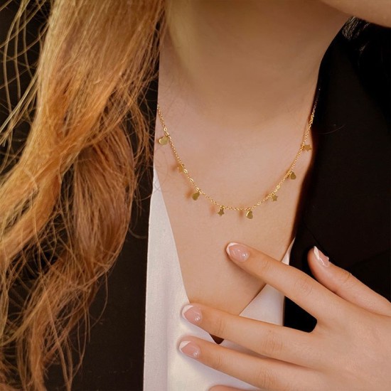 Simple Star Love Clavicle Chain Female Propexatile Designer Necklace Propeledile Titanium Steel Steel Nicke Design Design Accessories Simple Star Love Clavicle Chain Female Propexatile Designer Necklace Propeledile Titanium Steel Steel Nicke Design Design Accessories