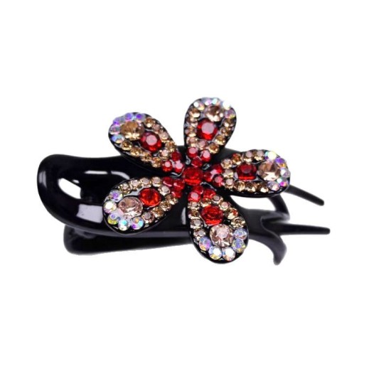 نمط جديد من قصاصات حشائش Rhinestone مع الماس والزهور مقطع أفقي رائع ومشبك الشعر الأنيق من ثلاثة أسنان للنساء نمط جديد من قصاصات حشائش Rhinestone مع الماس والزهور مقطع أفقي رائع ومشبك الشعر الأنيق من ثلاثة أسنان للنساء