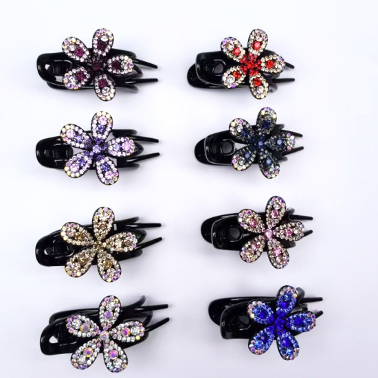 نمط جديد من قصاصات حشائش Rhinestone مع الماس والزهور مقطع أفقي رائع ومشبك الشعر الأنيق من ثلاثة أسنان للنساء نمط جديد من قصاصات حشائش Rhinestone مع الماس والزهور مقطع أفقي رائع ومشبك الشعر الأنيق من ثلاثة أسنان للنساء