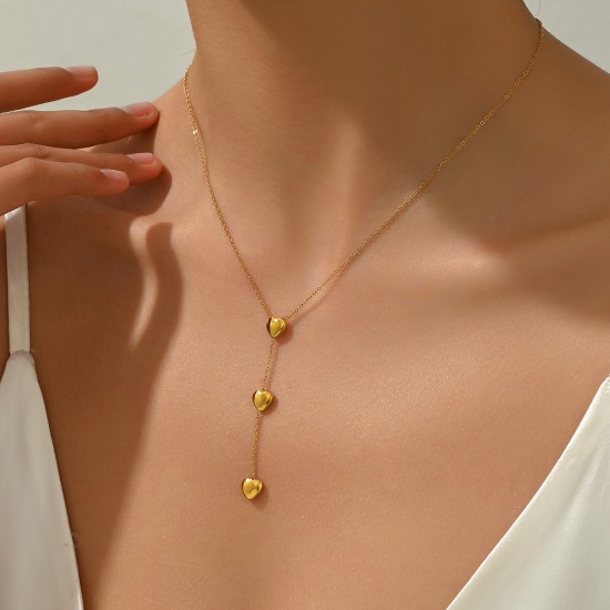 New Long Tassel Love الربط قلادة من التيتانيوم فولاذ قلادة عديمة اللون للنساء New Long Tassel Love الربط قلادة من التيتانيوم فولاذ قلادة عديمة اللون للنساء
