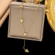 [المنتج الساخن عبر الحدود] New Chinese Style Cold Style Love Neckled Titanium Steel Necklace بدون تلاشي لون ومجموعة متعددة الاستخدامات