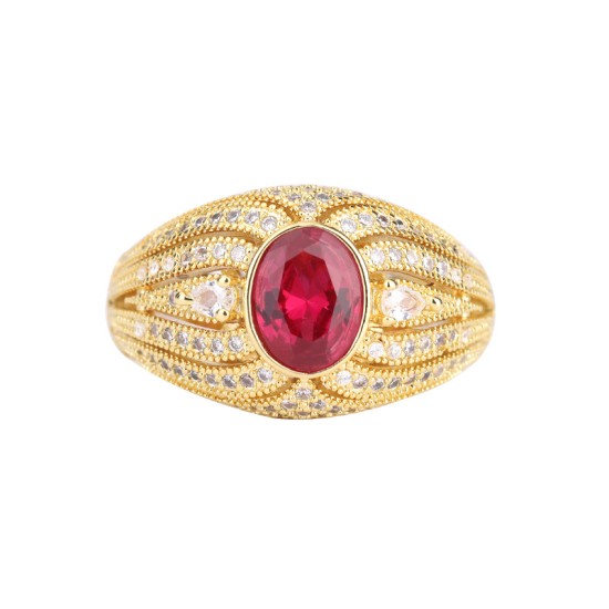 Zhuangsheng Jewelry Copper Base Gold Plated Ins European and American Fashion Color Treasure Retro Gold Movable Ring Child Stone 6*8 Zhuangsheng Jewelry Copper Base Gold Plated Ins European and American Fashion Color Treasure Retro Gold Movable Ring Child Stone 6*8
